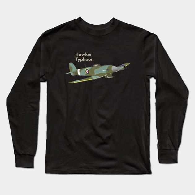 Hawker Typhoon British WW2 Airplane Long Sleeve T-Shirt by NorseTech